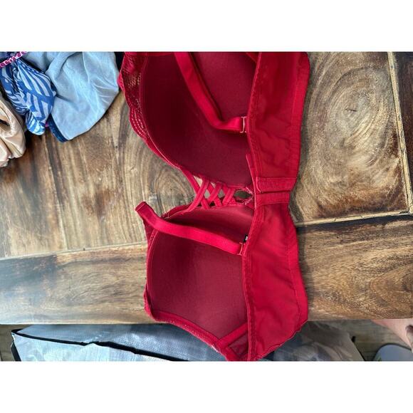 Torrid Curve Tattoo Lace Padded Convertible Strap Push Up Plunge Bra Size 40D - Picture 6 of 10